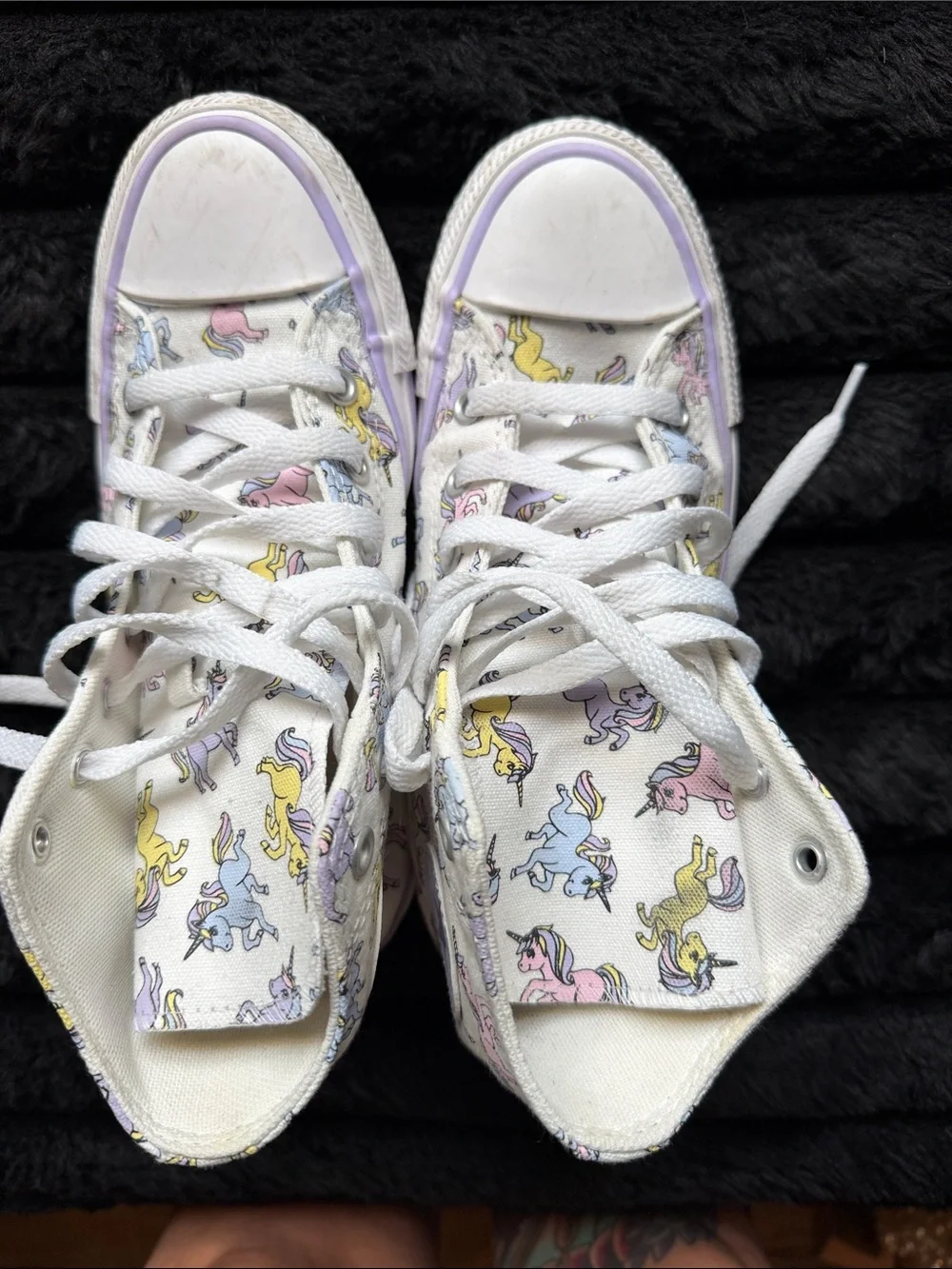 Converse Kids White High-Top Sneakers with Pastel Unicorns
